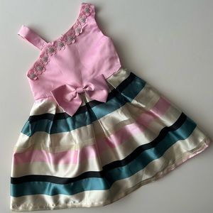 NWT Girl’s Pink Princess Dress w/ Striped Skirt